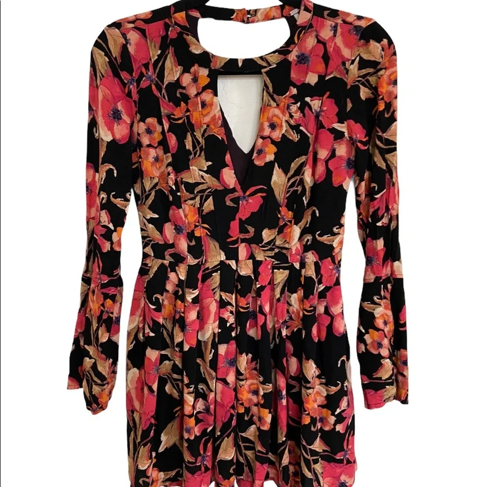Free People Tegan Printed Cutout Mini Dress